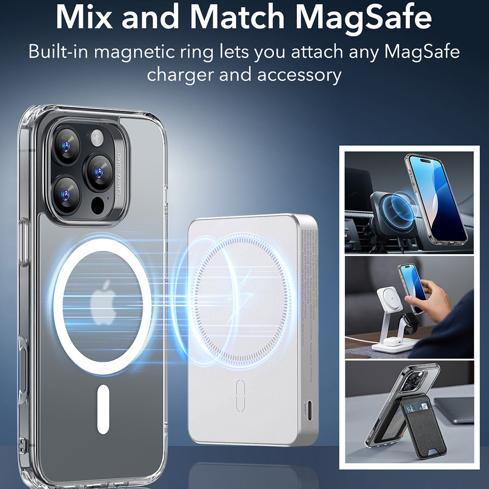 Etui MagSafe dla Apple iPhone 16 Pro Max, ESR, Classic Hybrid, Satynowe Przezroczyste