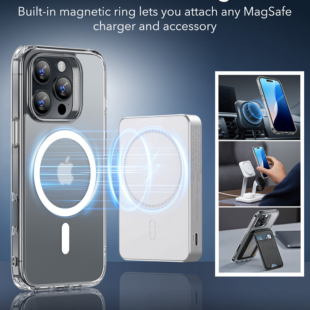 Etui MagSafe dla Apple iPhone 16 Pro Max, ESR, Classic Hybrid, Satynowe Przezroczyste