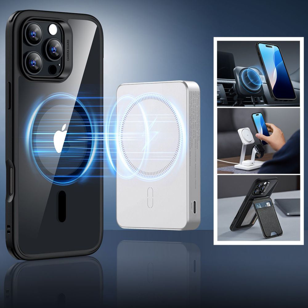 Etui MagSafe dla Apple iPhone 16 Pro Max, ESR, Classic Hybrid z osłoną ekranu, Czarne Przezroczyste