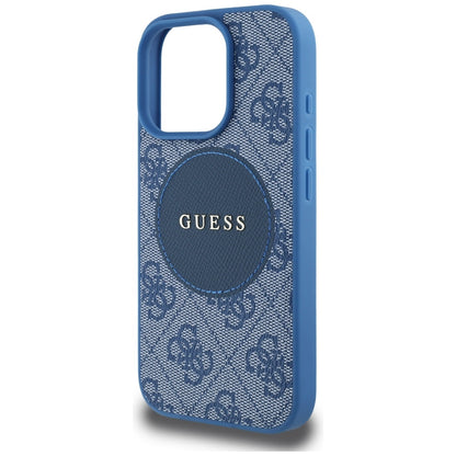 Etui MagSafe dla Apple iPhone 16 Pro Max, Guess, 4G Circle Classic Logo, Niebieskie