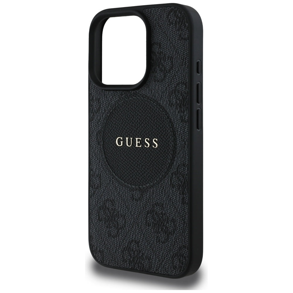 Etui MagSafe dla Apple iPhone 16 Pro Max, Guess, 4G Circle Classic Logo, Czarne