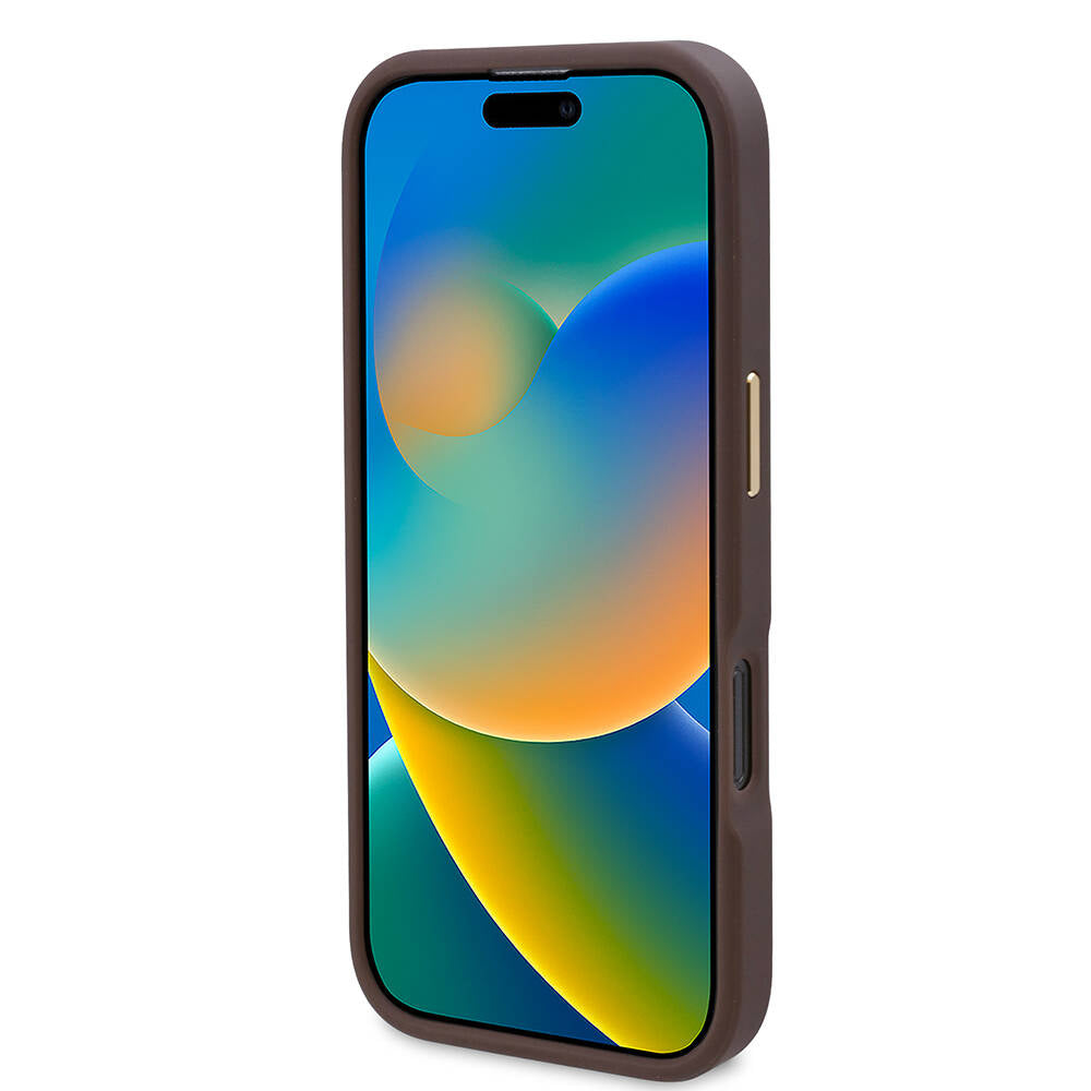 Etui MagSafe dla Apple iPhone 16 Pro Max, Guess, 4G Logo Plate, Niebieskie