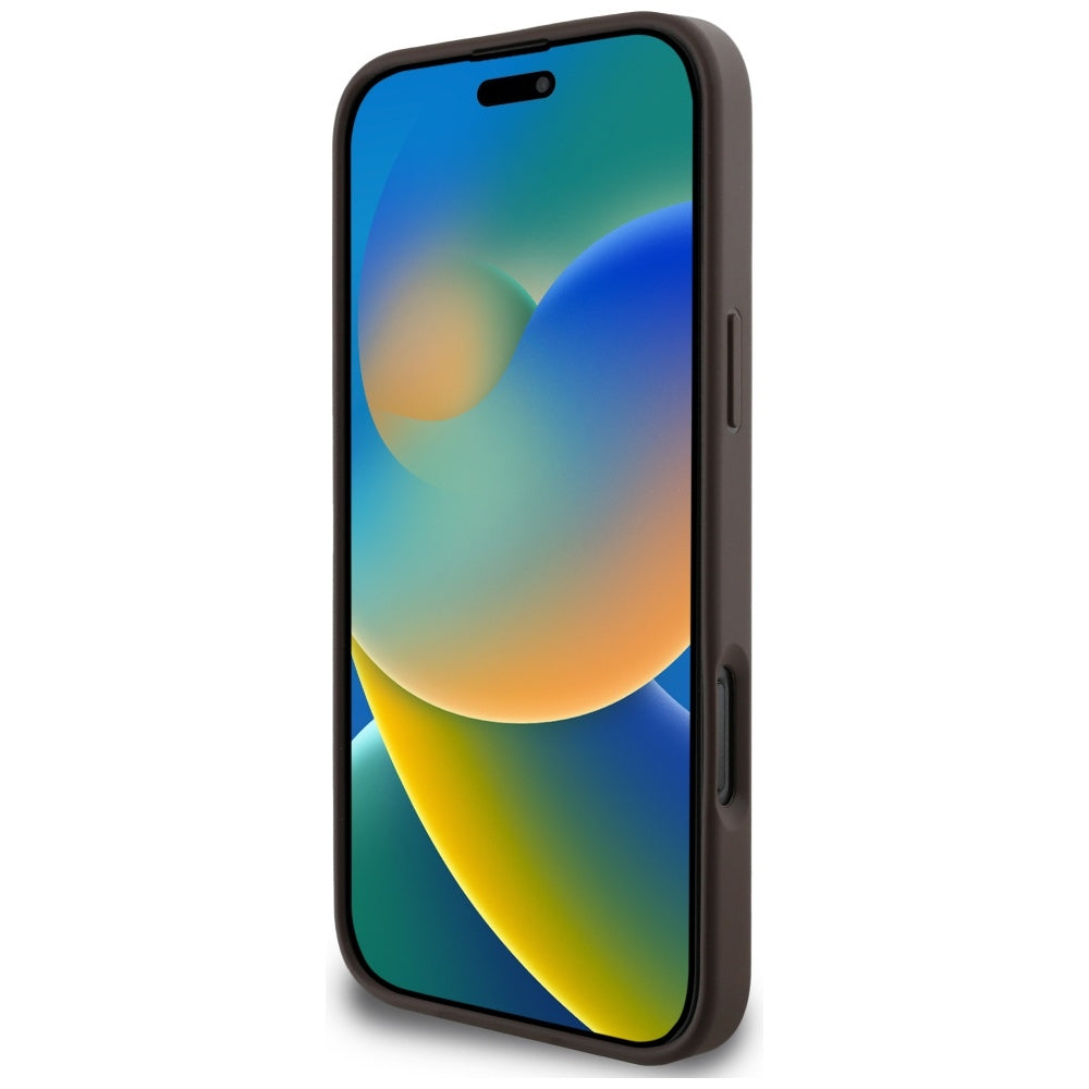 Etui MagSafe dla Apple iPhone 16 Pro Max, Guess, Cardslot 4G Stripes, Brązowy