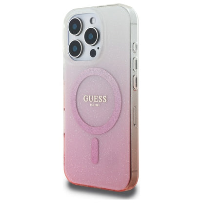 Etui MagSafe dla Apple iPhone 16 Pro Max, Guess, IML Glitter Gradient, Różowy