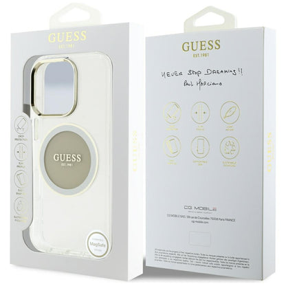 Etui MagSafe dla Apple iPhone 16 Pro Max, Guess, IML Metal Colored Circle, Szare