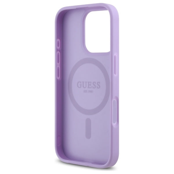 MagSafe Case for Apple iPhone 16 Pro Max, Guess, Saffiano, Purple