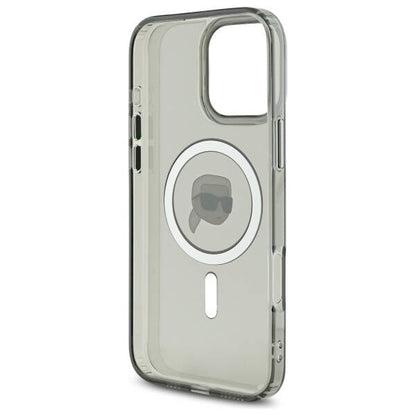 Etui MagSafe dla Apple iPhone 16 Pro Max, Karl Lagerfeld, IML Metal Karl's Head, Czarne