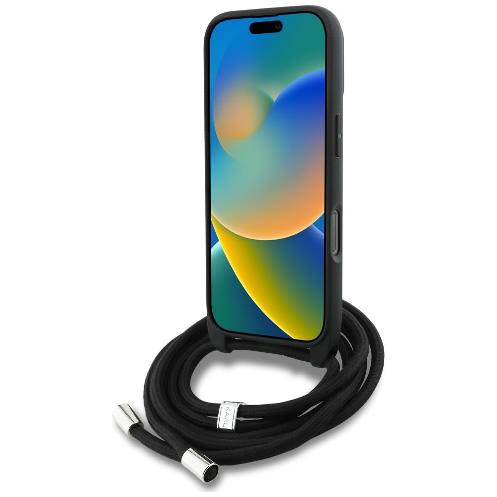 Etui MagSafe dla Apple iPhone 16 Pro Max, Karl Lagerfeld, Saffiano Crossbody, Szare