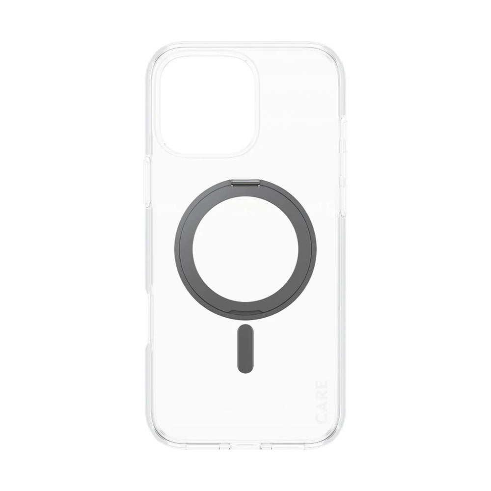Etui MagSafe dla Apple iPhone 16 Pro Max, PanzerGlass, z funkcją podstawki, Czarne Przezroczyste