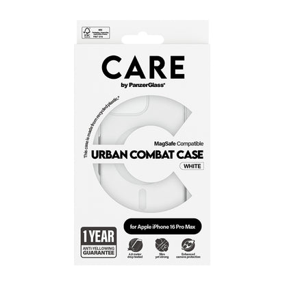 Etui MagSafe dla Apple iPhone 16 Pro Max, PanzerGlass, Care Urban Combat, Przezroczyste Białe