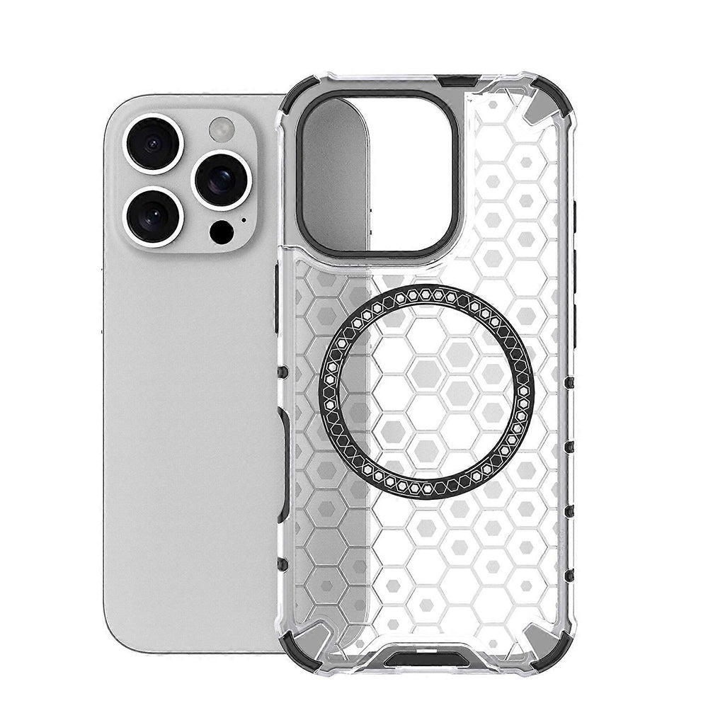 Etui MagSafe do Apple iPhone 16 Pro Max, Techsuit, HoneyComb Shield, Białe