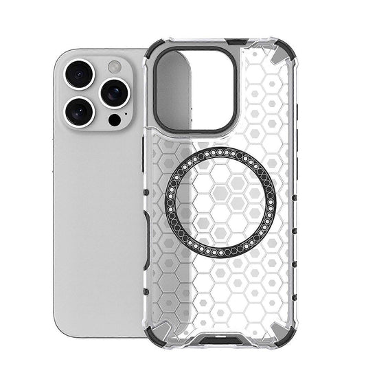 Etui MagSafe do Apple iPhone 16 Pro Max, Techsuit, HoneyComb Shield, Białe