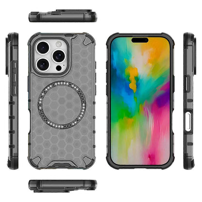 Etui MagSafe do Apple iPhone 16 Pro Max, Techsuit, HoneyComb Shield, czarne