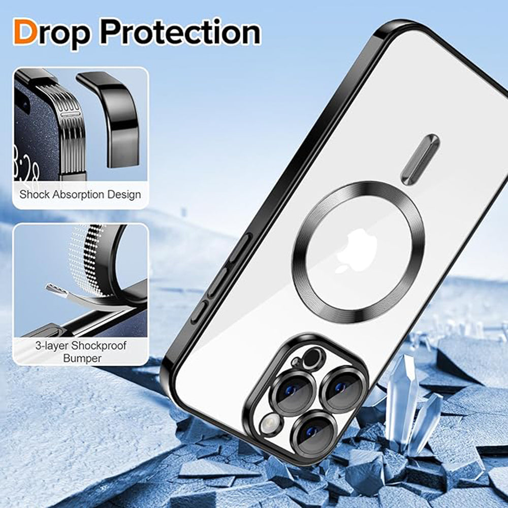 Etui MagSafe do Apple iPhone 16 Pro Max, Techsuit, Luxury Crystal, Czarny