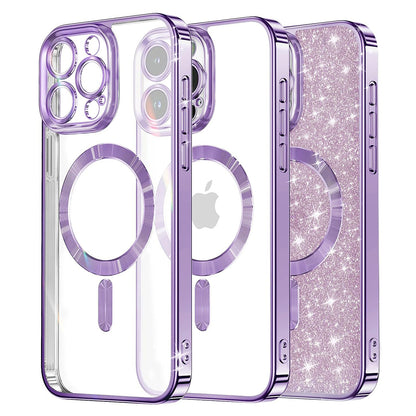 MagSafe Case for Apple iPhone 16 Pro Max, Techsuit, Luxury Glitter, Light Purple