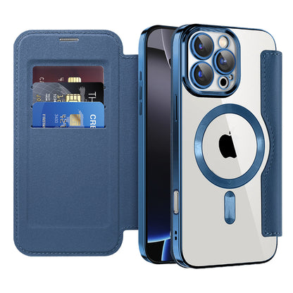 MagSafe Case for Apple iPhone 16 Pro Max, Techsuit, SmartMag Book, Blue