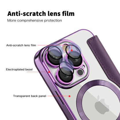 MagSafe Case for Apple iPhone 16 Pro Max, Techsuit, SmartMag Book, Purple