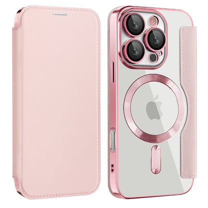Etui MagSafe do Apple iPhone 16 Pro Max, Techsuit, SmartMag Book, Różowe
