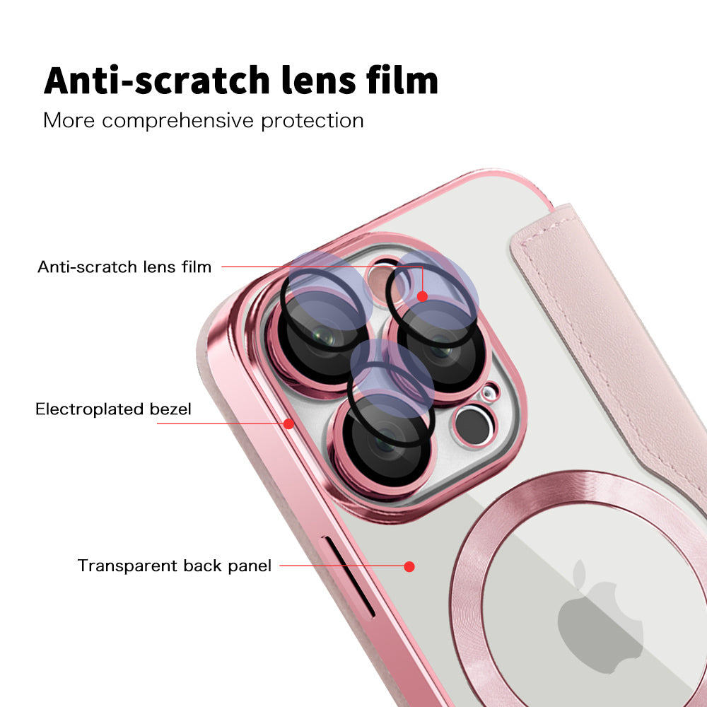 Etui MagSafe do Apple iPhone 16 Pro Max, Techsuit, SmartMag Book, Różowe