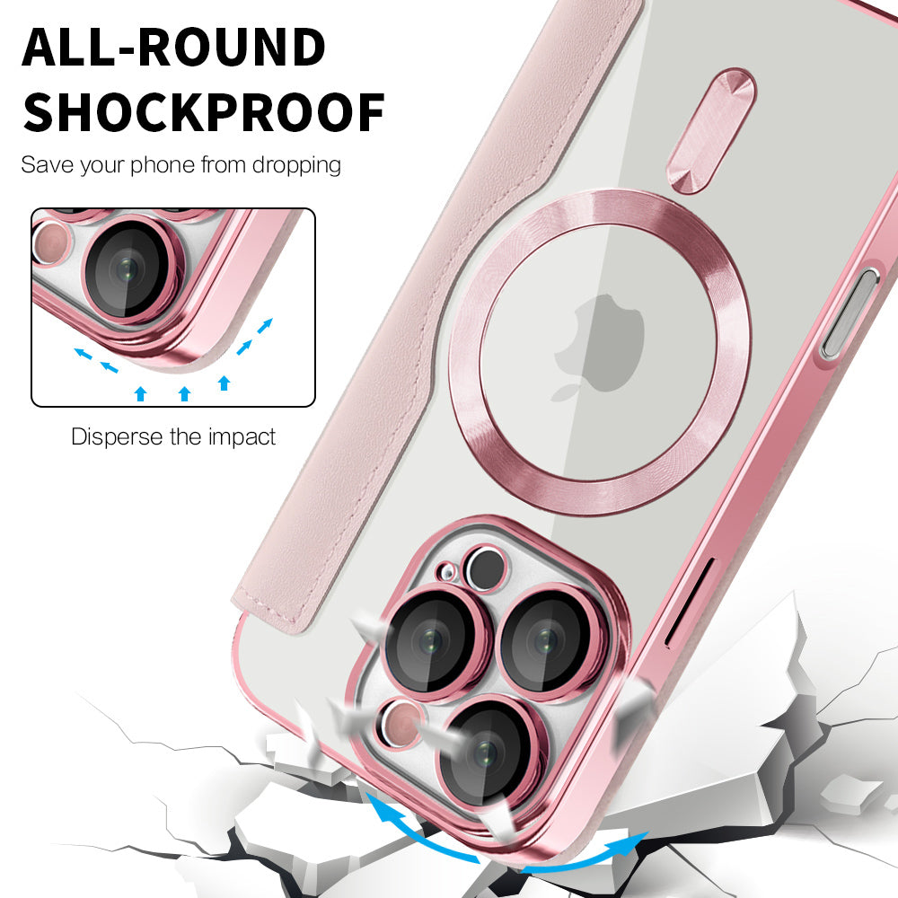 Etui MagSafe do Apple iPhone 16 Pro Max, Techsuit, SmartMag Book, Różowe