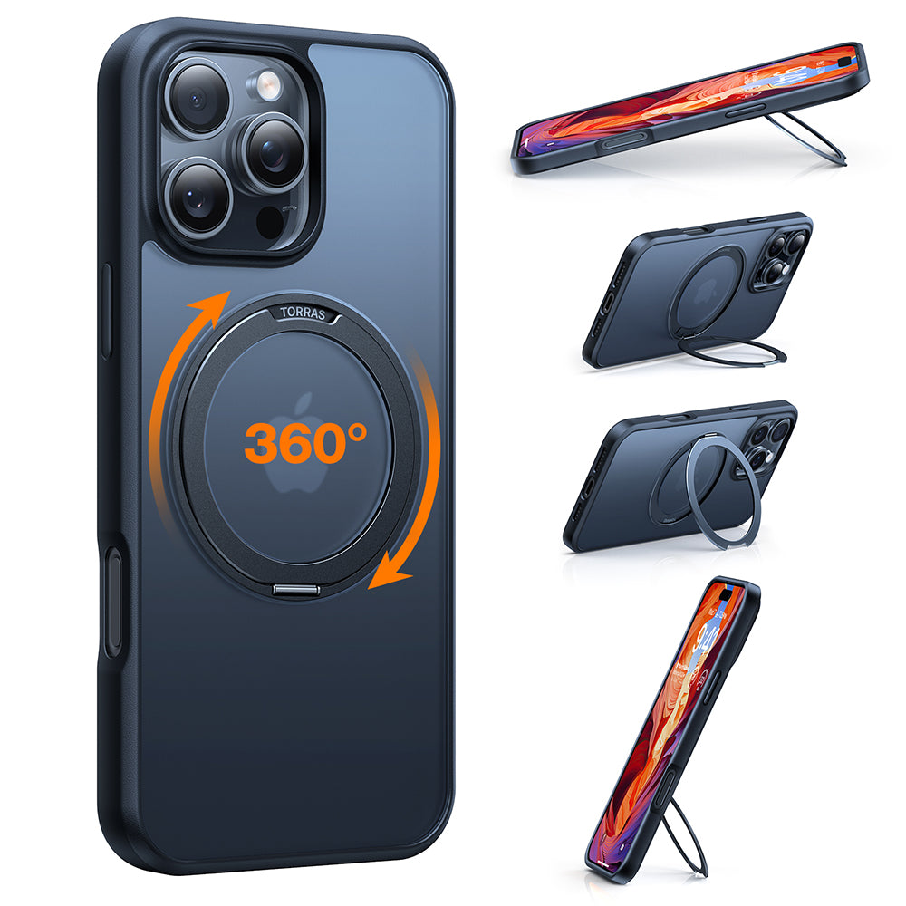 Etui MagSafe dla Apple iPhone 16 Pro Max, Torras, Ostand Pro, Czarne