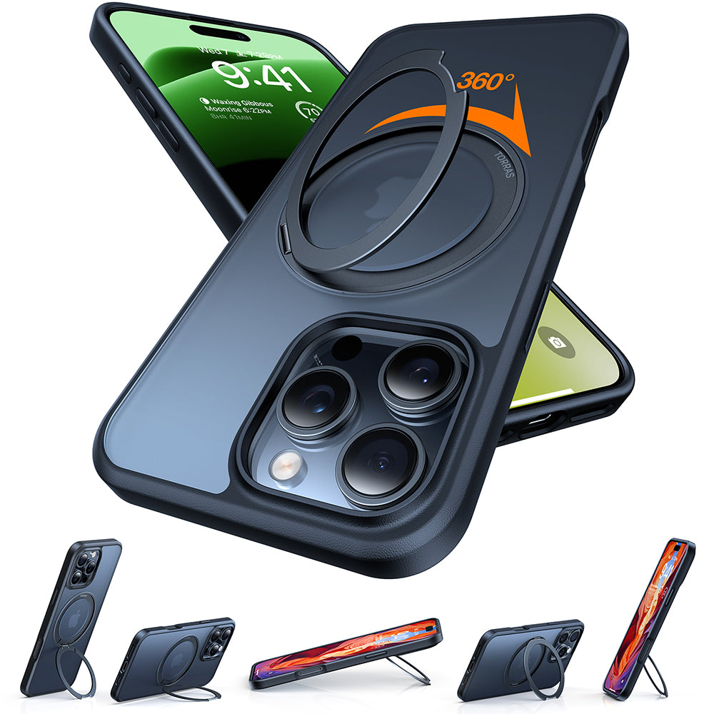 Etui MagSafe dla Apple iPhone 16 Pro Max, Torras, Ostand Pro, Czarne