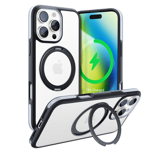 Etui MagSafe dla Apple iPhone 16 Pro Max, Torras, Ostand R Fusion, Czarne