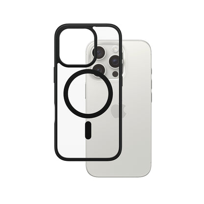 Etui MagSafe dla Apple iPhone 16 Pro, PanzerGlass, Frame, Czarne Przezroczyste