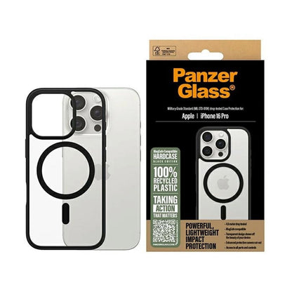 Etui MagSafe dla Apple iPhone 16 Pro, PanzerGlass, Frame, Czarne Przezroczyste