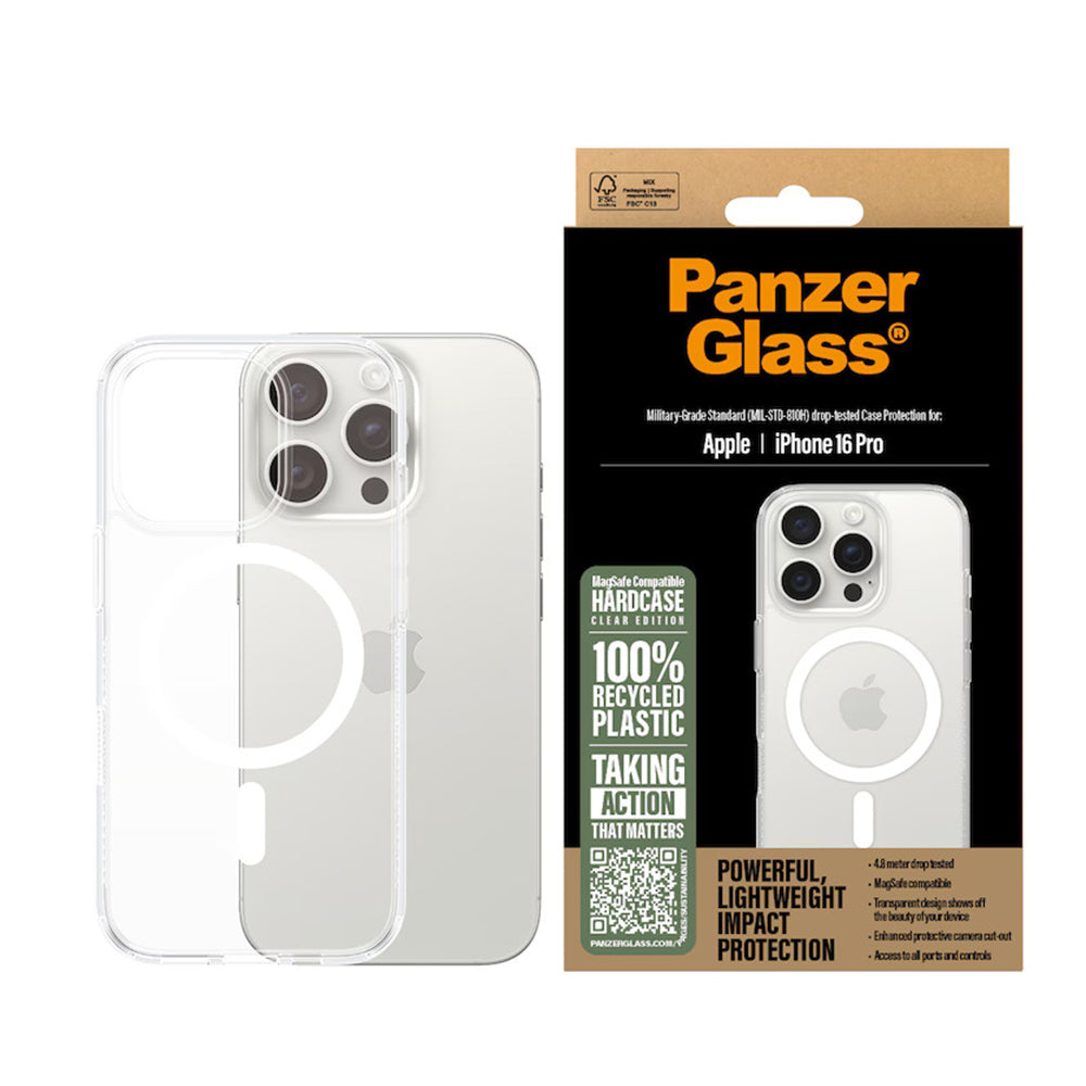 Etui MagSafe dla Apple iPhone 16 Pro, PanzerGlass, HardCase, Przezroczyste Białe