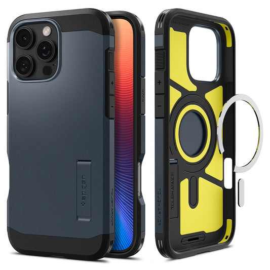 Etui MagSafe dla Apple iPhone 16 Pro, Spigen, Tough Armor, Niebieskie ACS08147