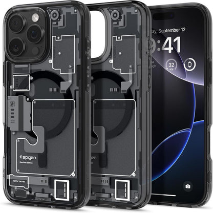Etui MagSafe dla Apple iPhone 16 Pro, Spigen, Ultra Hybrid Zero One, Matowe Czarne ACS08135