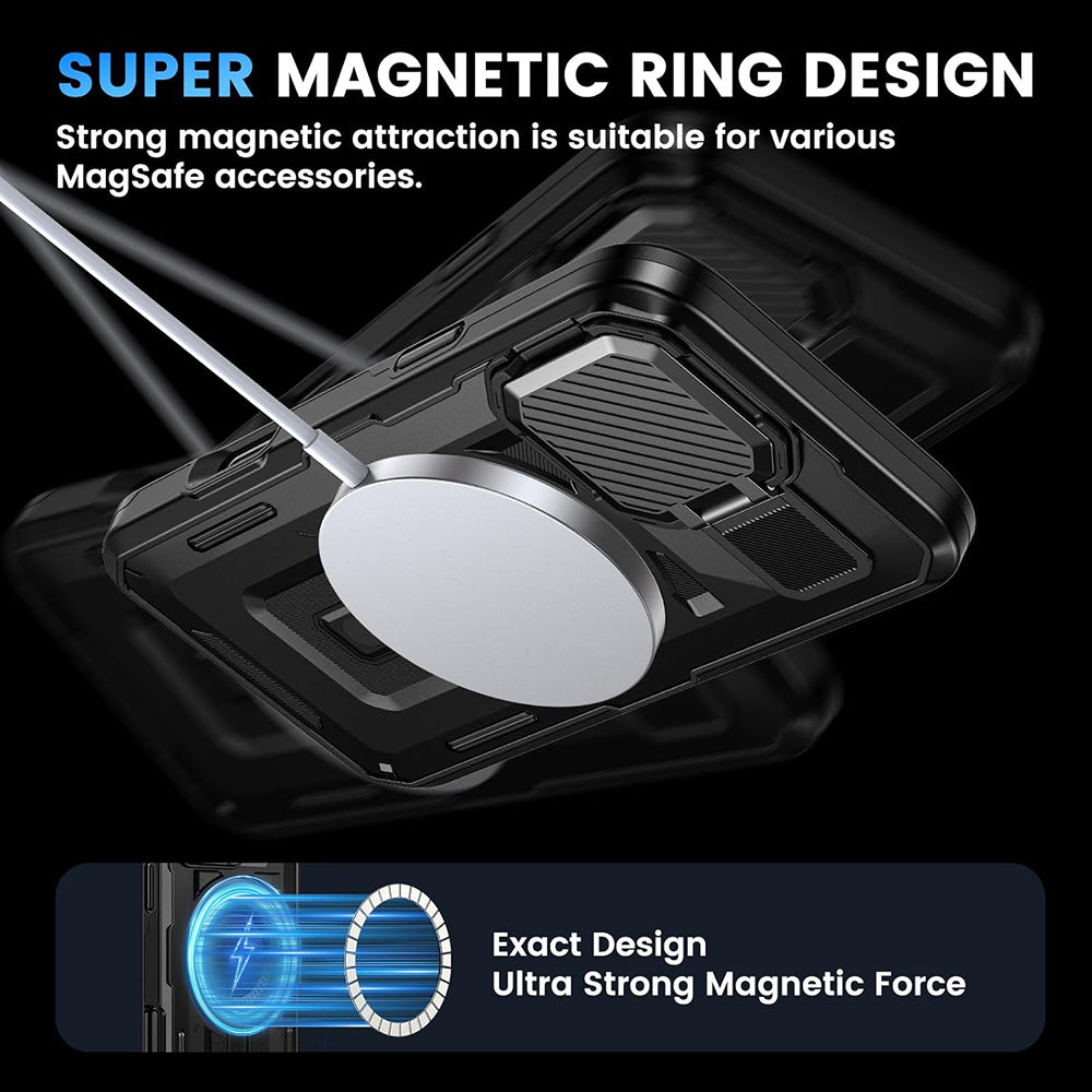 Etui MagSafe do Apple iPhone 16 Pro, Techsuit, CamVault, czarne