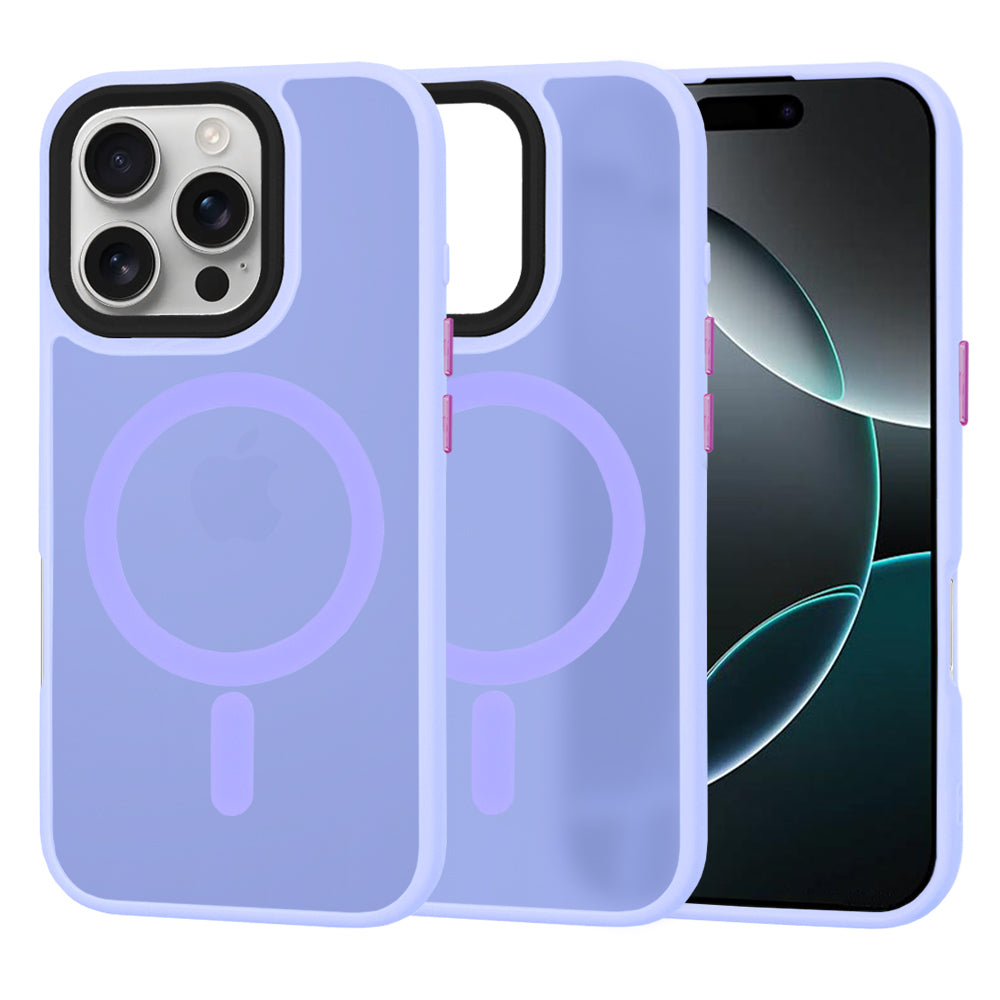 Etui MagSafe do Apple iPhone 16 Pro, Techsuit, HaloFrost, Jasny Fiolet
