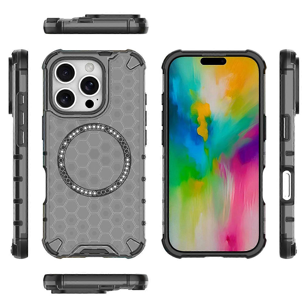 Etui MagSafe do Apple iPhone 16 Pro, Techsuit, HoneyComb Shield, czarne