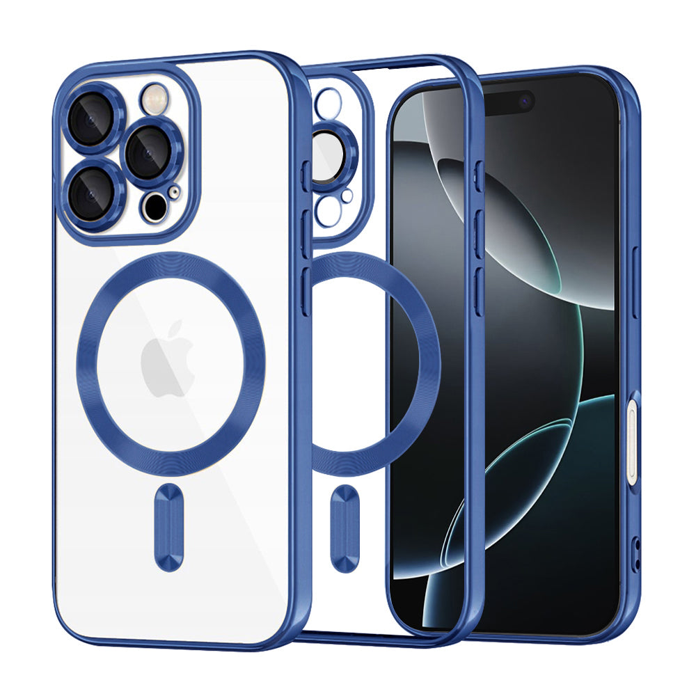 MagSafe Case for Apple iPhone 16 Pro, Techsuit, Luxury Crystal, Dark Blue