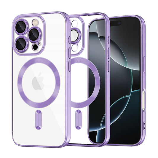 Etui MagSafe do Apple iPhone 16 Pro, Techsuit, Luxury Crystal, Jasnofioletowe