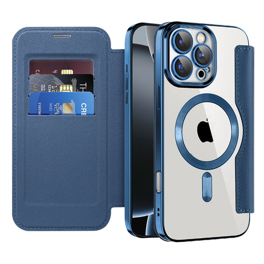 Etui MagSafe dla Apple iPhone 16 Pro, Techsuit, SmartMag Book, Niebieskie