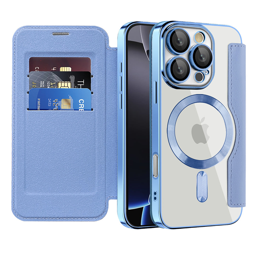 Etui MagSafe dla Apple iPhone 16 Pro, Techsuit, SmartMag Book, Bleu