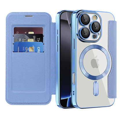 Etui MagSafe dla Apple iPhone 16 Pro, Techsuit, SmartMag Book, Bleu