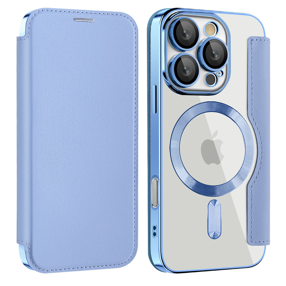 Etui MagSafe dla Apple iPhone 16 Pro, Techsuit, SmartMag Book, Bleu