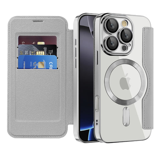 Etui MagSafe do Apple iPhone 16 Pro, Techsuit, SmartMag Book, Szary
