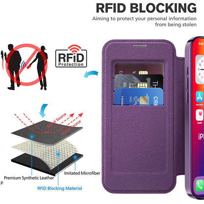 Etui MagSafe dla Apple iPhone 16 Pro, Techsuit, SmartMag Book, Fioletowy