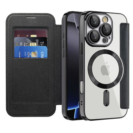 Etui MagSafe do Apple iPhone 16 Pro, Techsuit, SmartMag Book, czarne