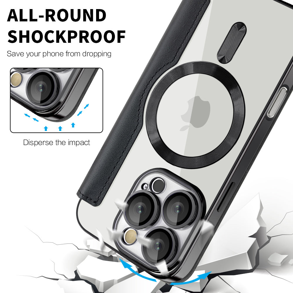 Etui MagSafe do Apple iPhone 16 Pro, Techsuit, SmartMag Book, czarne