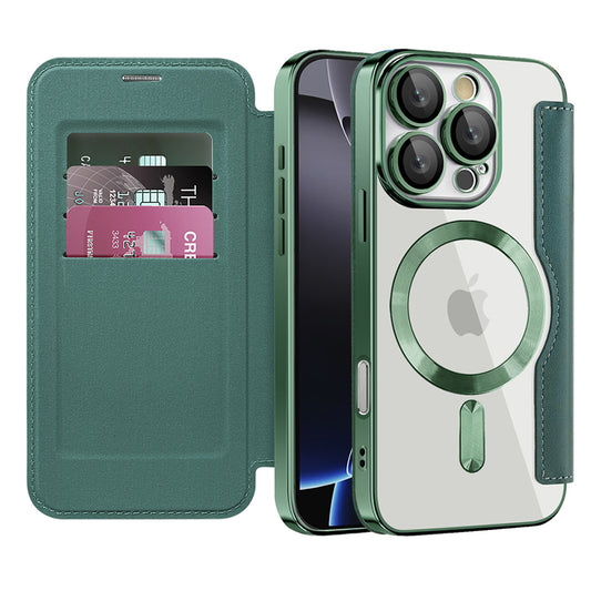 Etui MagSafe do Apple iPhone 16 Pro, Techsuit, SmartMag Book, Zielony