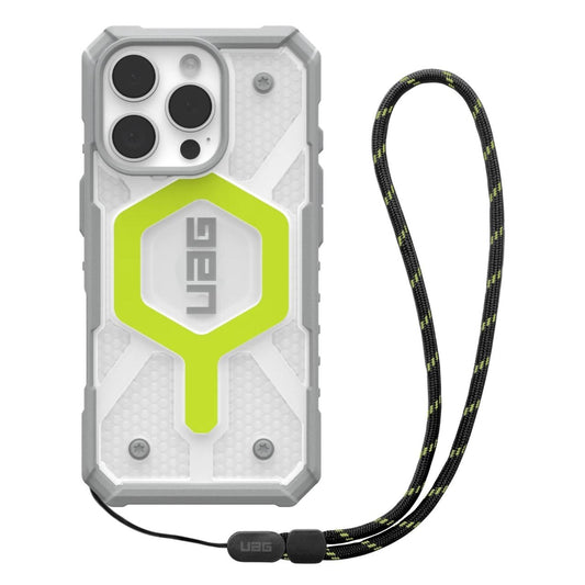 Etui MagSafe do Apple iPhone 16 Pro, Urban Armor Gear, Pathfinder Clear z smyczą, Zielony