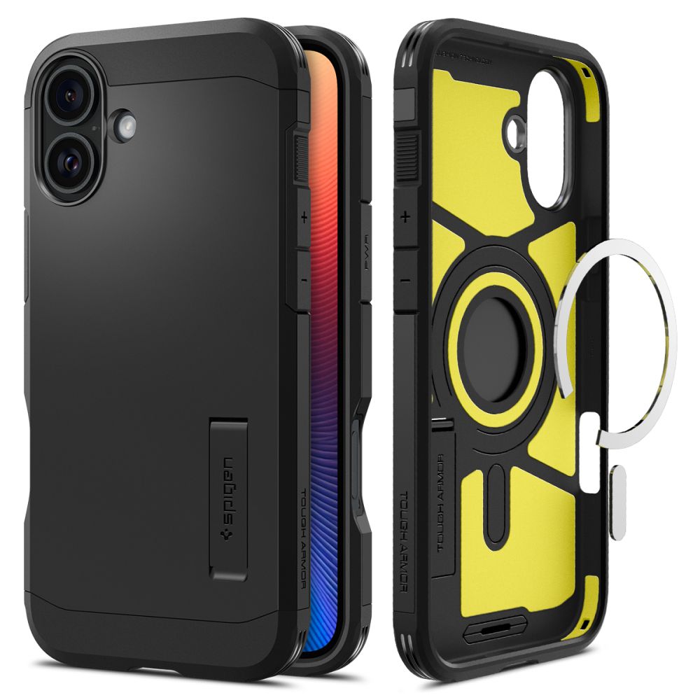MagSafe Case for Apple iPhone 16, Spigen, Tough Armor, Black ACS08216