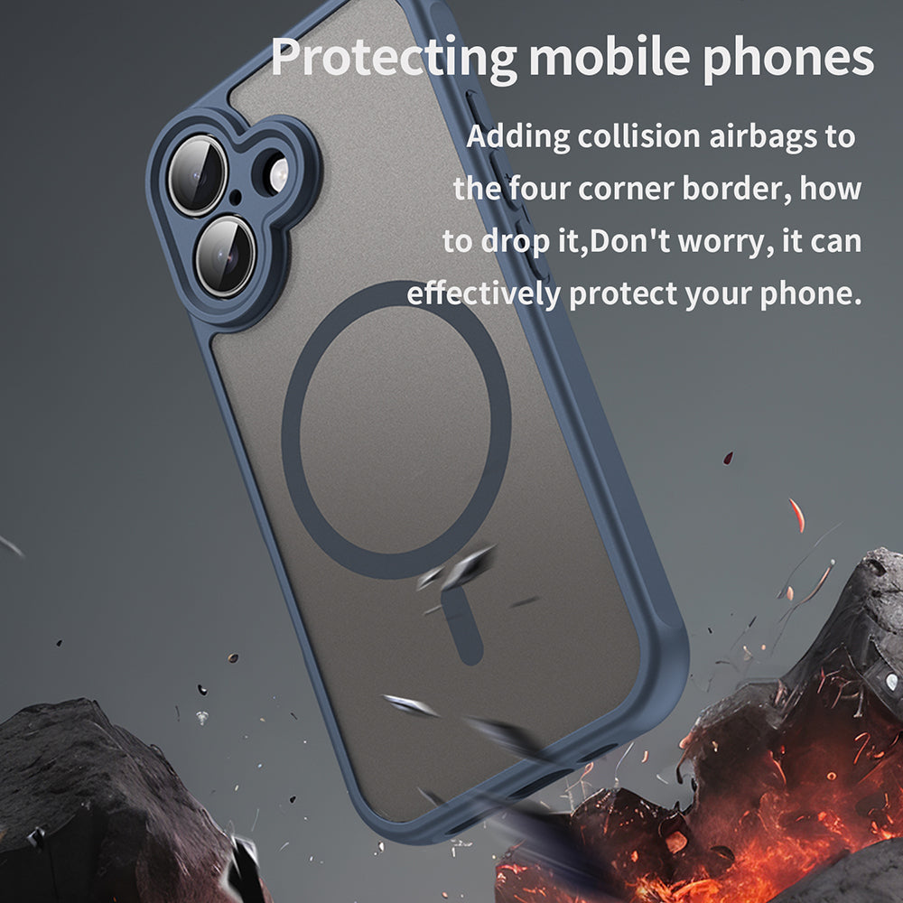 Etui MagSafe do Apple iPhone 16, Techsuit, HaloFrost II, Granatowy