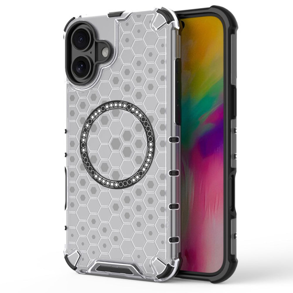 Etui MagSafe do Apple iPhone 16, Techsuit, HoneyComb Shield, Białe